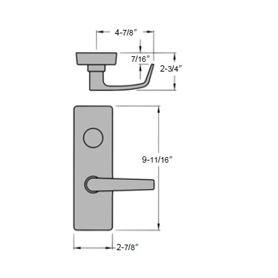 Precision Hardware Apex Rim Exit Device with Night Latch Lever Trim Exit Devices / Panic Bars image 3
