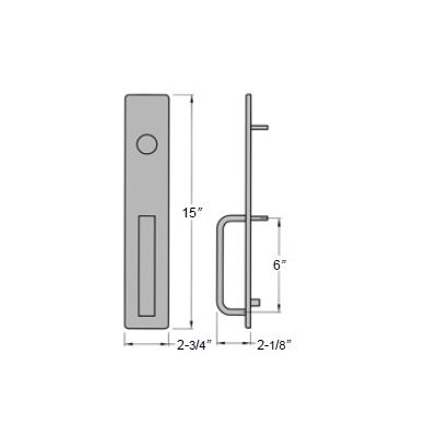 Precision Hardware Thumpiece Pull with Escutcheon For Apex Wide stile Exit Device Exit Devices / Panic Bars image 2